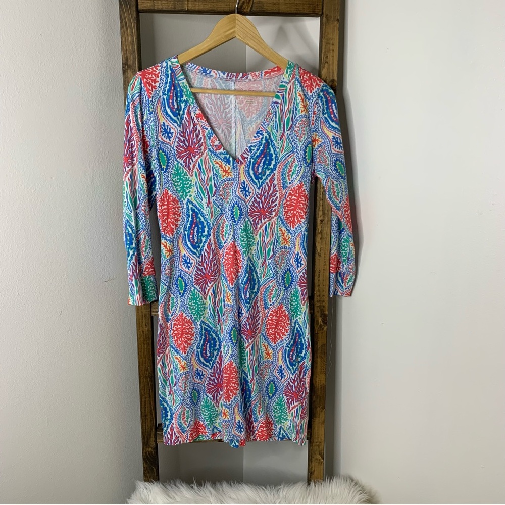Lilly Pulitzer Pima Cotton Christie Let Minnow Patterned Dress Size S